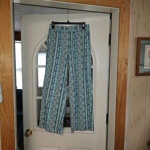 D & Co Beach Blue Designed Pants Size Women's XS